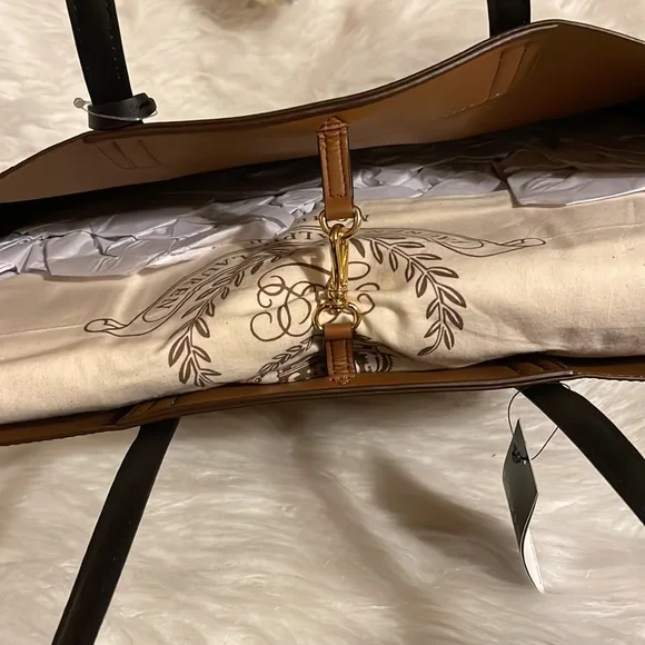 Lauren Ralph Lauren tote bag brown-cream color